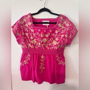 Savanna Jane Pink Embroidered Blouse
